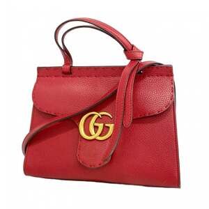 Gucci GG Marmont Handbag 442622 Leather Red 2-Way Bag for Women P2193503